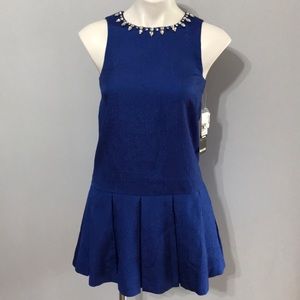 Kensie • Drop Waist Blue Brocade Blue Ink Dress